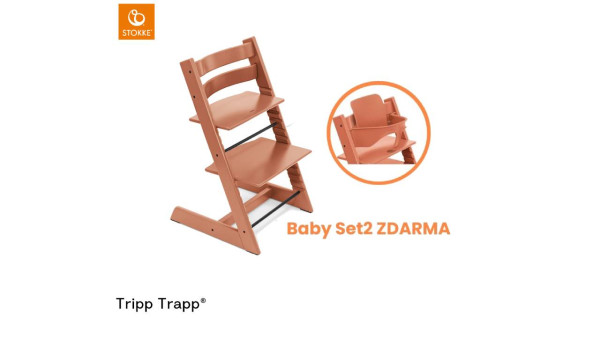 Stolička Stokke Tripp Trapp Terracotta + Baby set ZDARMA