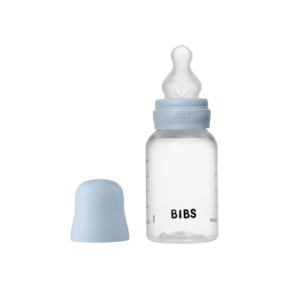 BIBS antikoliková fľaša so silikónovým cumlíkom 150ml baby blue