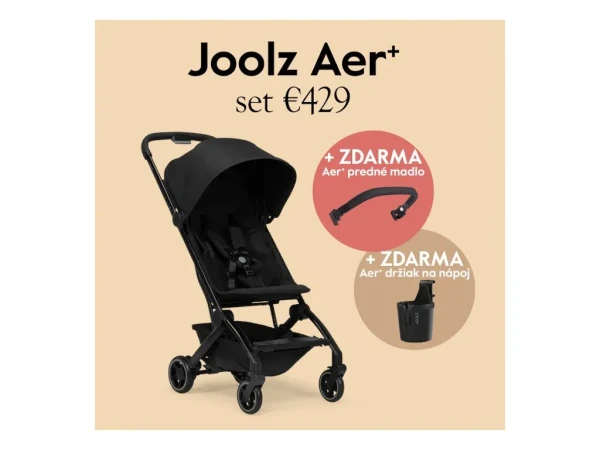 Joolz AER+ kočík Space black SET s madlom a držiakom na nápoj