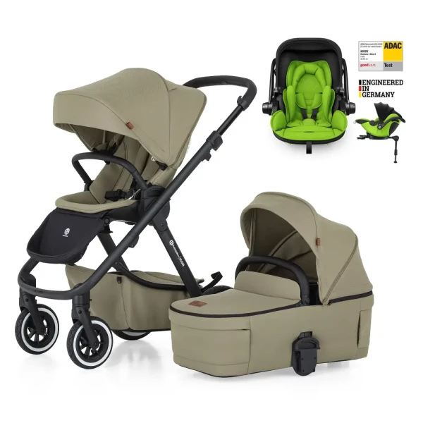 PETITE&MARS Kočík kombinovaný ICON 2v1 Mossy Green LITE AIR + KIDDY Evoluna i-size 2 + základňa