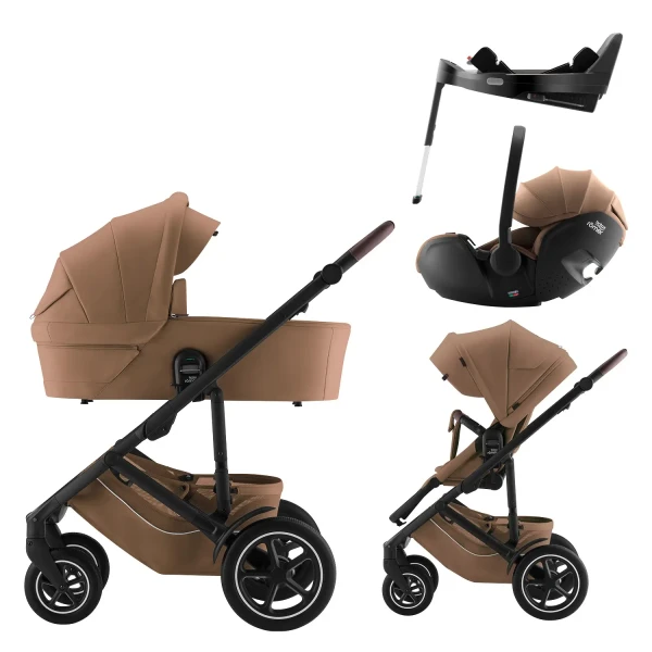 BRITAX Set kočík Smile 5Z + hlboká vanička + autosedačka Baby-Safe PRO + Vario Base 5Z Lux, Warm Caramel