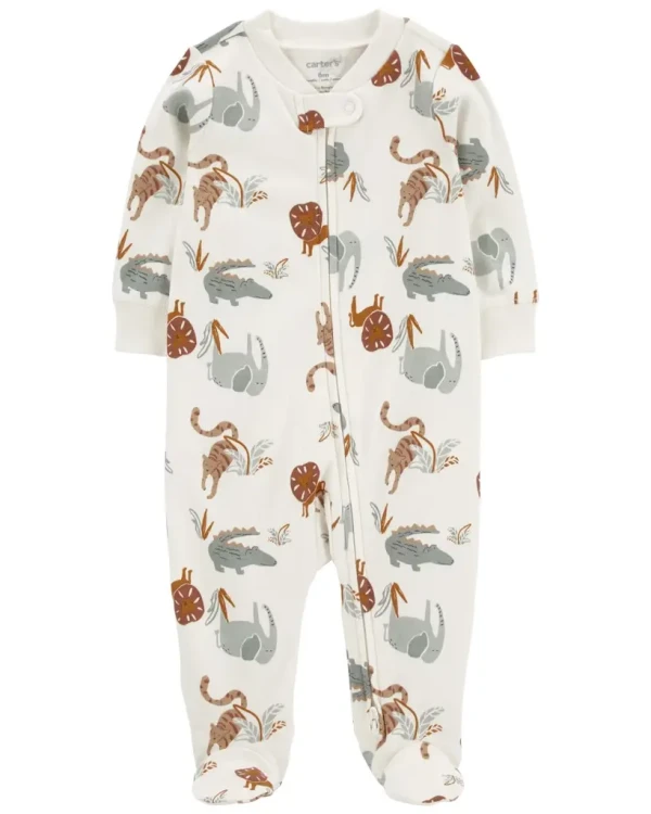 CARTER'S Overal na zips Sleep&Play Ivory Animal chlapec 6m/ veľ. 68