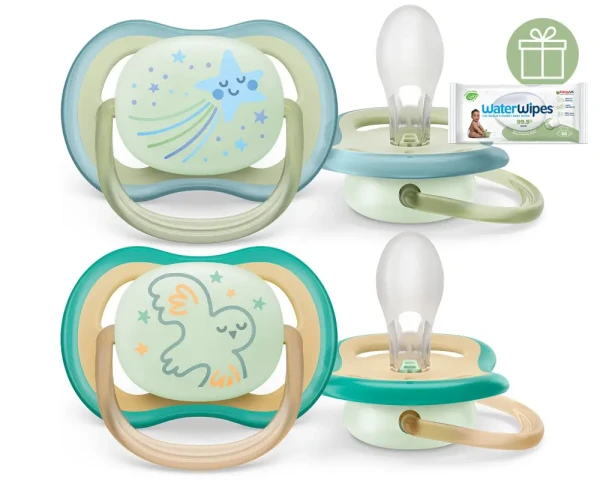 Philips AVENT Cumlík Ultra air nočný 0-6m chlapec 2ks+WW Soapberry 60ks