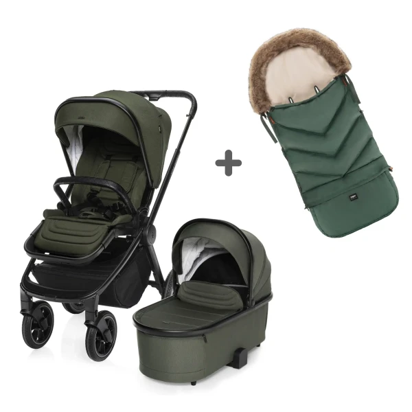 Zopa Set kočík Move Cross 3 + Hlboká vanička XL 3 + darček fusak Fluffy Combi v hodnote 87,90 Eur, Hunter Green