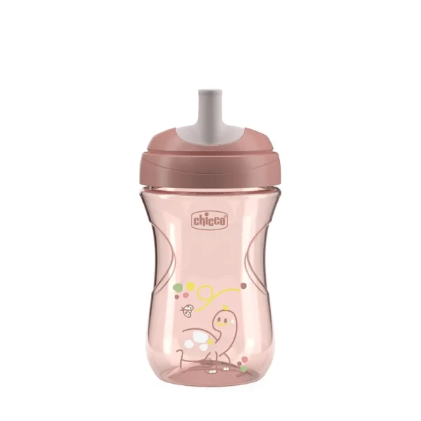 CHICCO Hrnček Advanced so slamkovým náustkom pink, 12m+