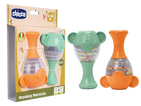 CHICCO Hrkálka Maracas Opice Eco+ 6m+