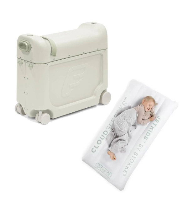 Stokke JetKids - BedBox kufor Sea Green + CloudSleeper™ Nafukovačka ZDARMA